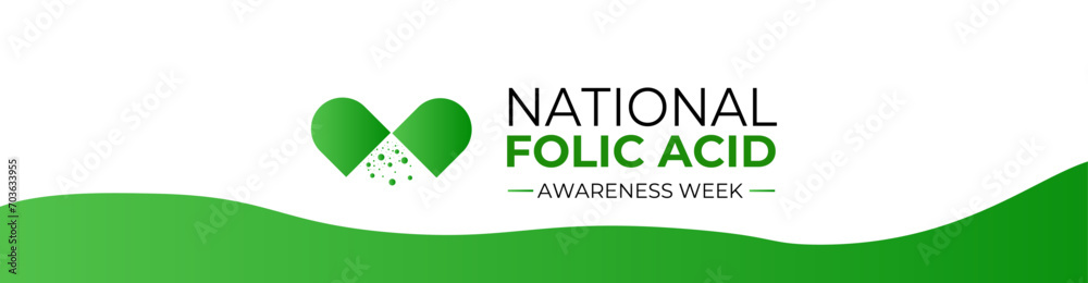 National Folic Acid Awareness Week. January is National Folic Acid Awareness Week. suit for banner, greeting card, cover, brochure, flyer, website, Ads, poster with background. Vector illustration National Folic Acid Awareness Week. January is National Folic Acid Awareness Week. suit for banner, greeting card, cover, brochure, flyer, website, Ads, poster with background. Vector illustration