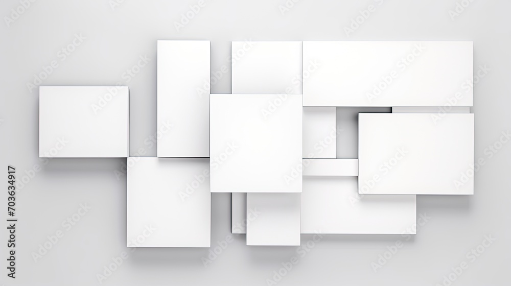 3d arrange light gray squares with soft shadows on a white background. 3d arrange light gray squares with soft shadows on a white background.