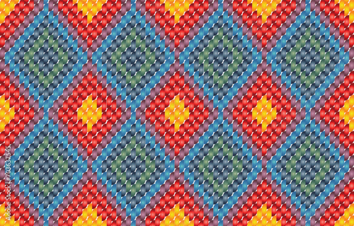 Wool knitwear vector seamless pattern. Warm jumper striped jersey textile. Craft knitted fabric texture ornament. Thread knitting clothing pattern. Blanket merino knitting swatch template.