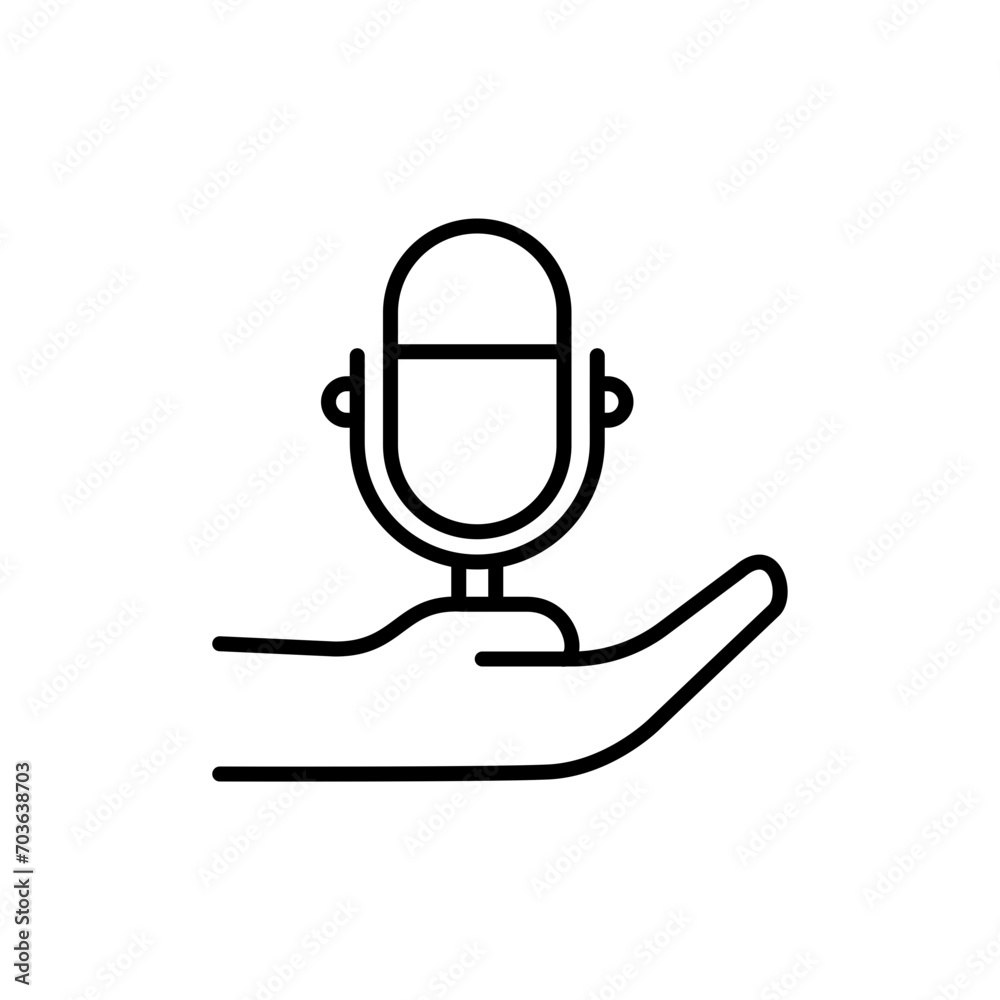 Microphone outline icons, minimalist vector illustration ,simple transparent graphic element .Isolated on white background Microphone outline icons, minimalist vector illustration ,simple transparent graphic element .Isolated on white background
