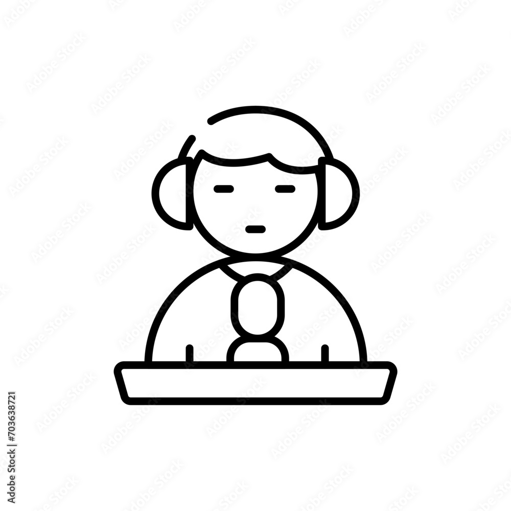 Podcaster outline icons, minimalist vector illustration ,simple transparent graphic element .Isolated on white background Podcaster outline icons, minimalist vector illustration ,simple transparent graphic element .Isolated on white background