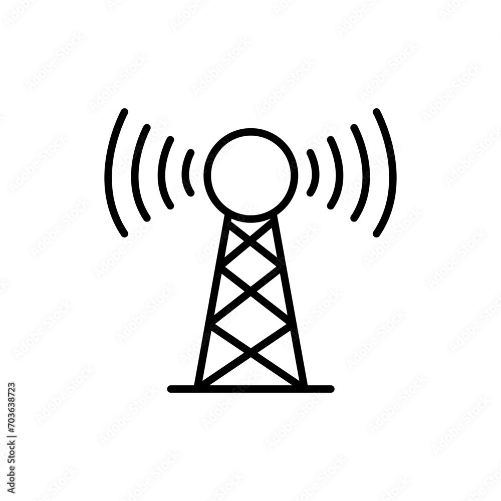 Tower signal outline icons, minimalist vector illustration ,simple transparent graphic element .Isolated on white background Tower signal outline icons, minimalist vector illustration ,simple transparent graphic element .Isolated on white background