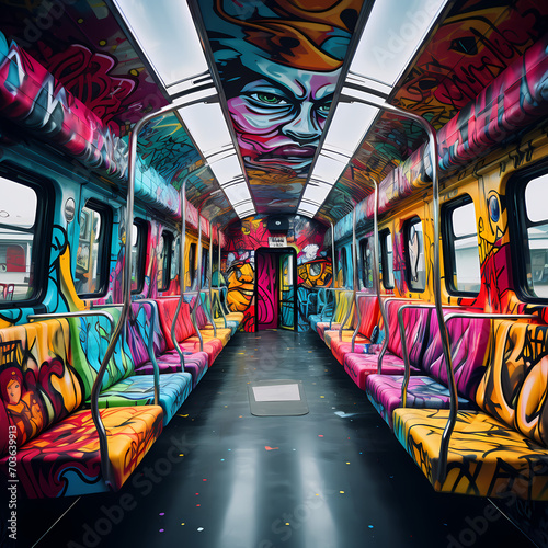 Graffiti art on a train carriage.