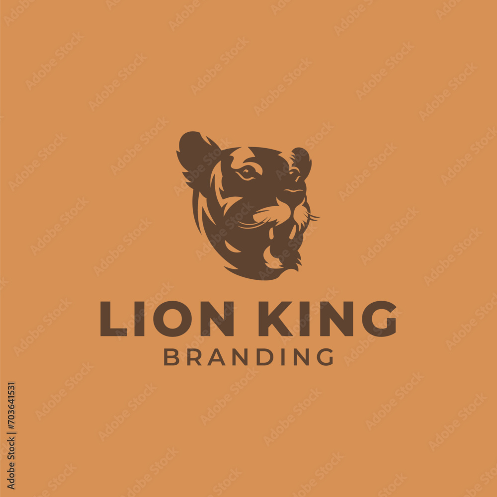 Lion King Logo Design Branding Vector
