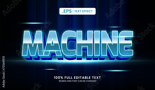 Design editable text effect, machine text vector illustration