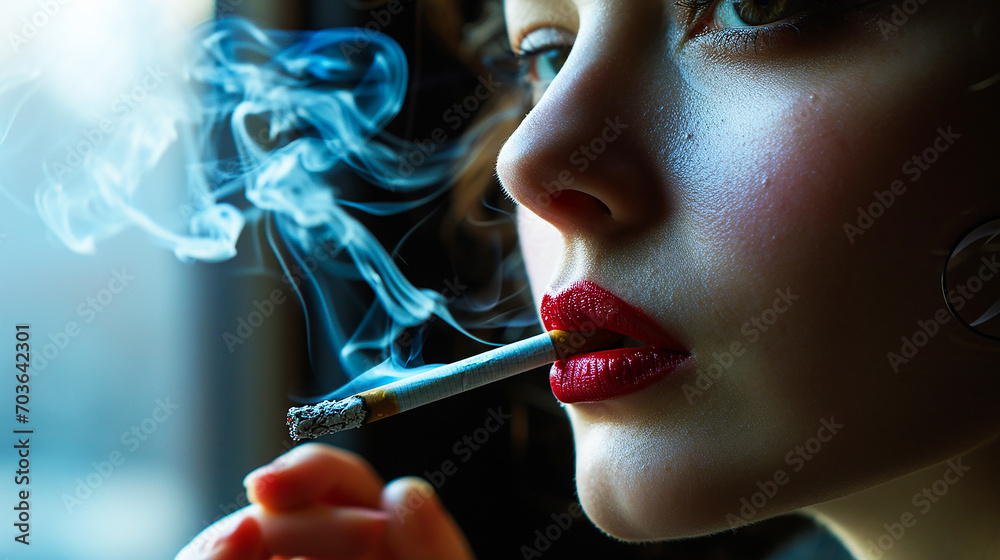 Fototapeta premium タバコを吸う女性