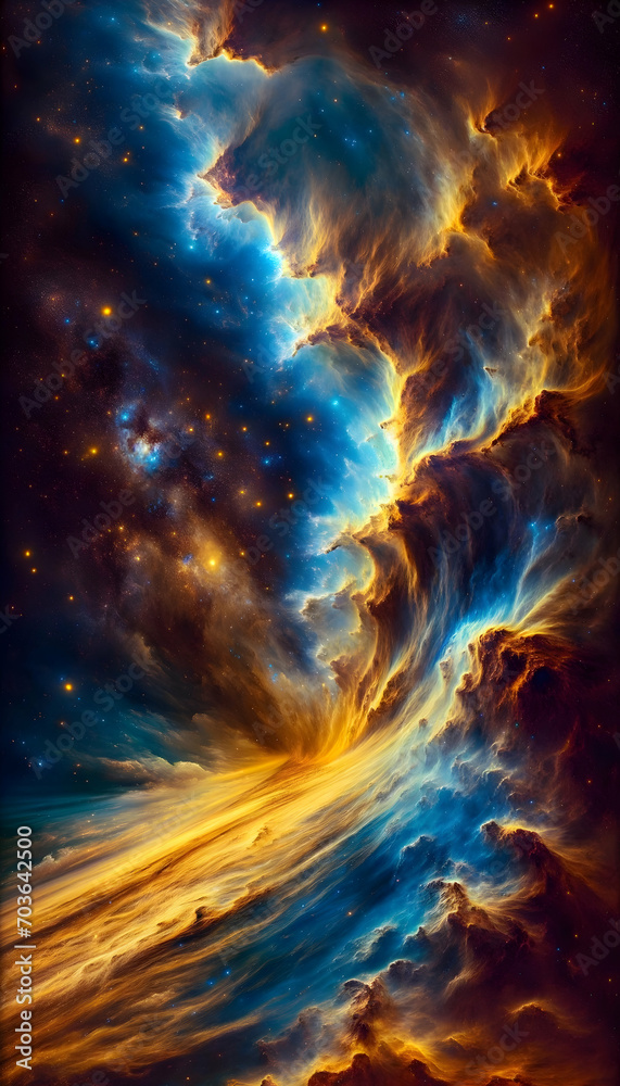 Fototapeta premium Starry night cosmos Colorful nebula cloud in space galaxy 