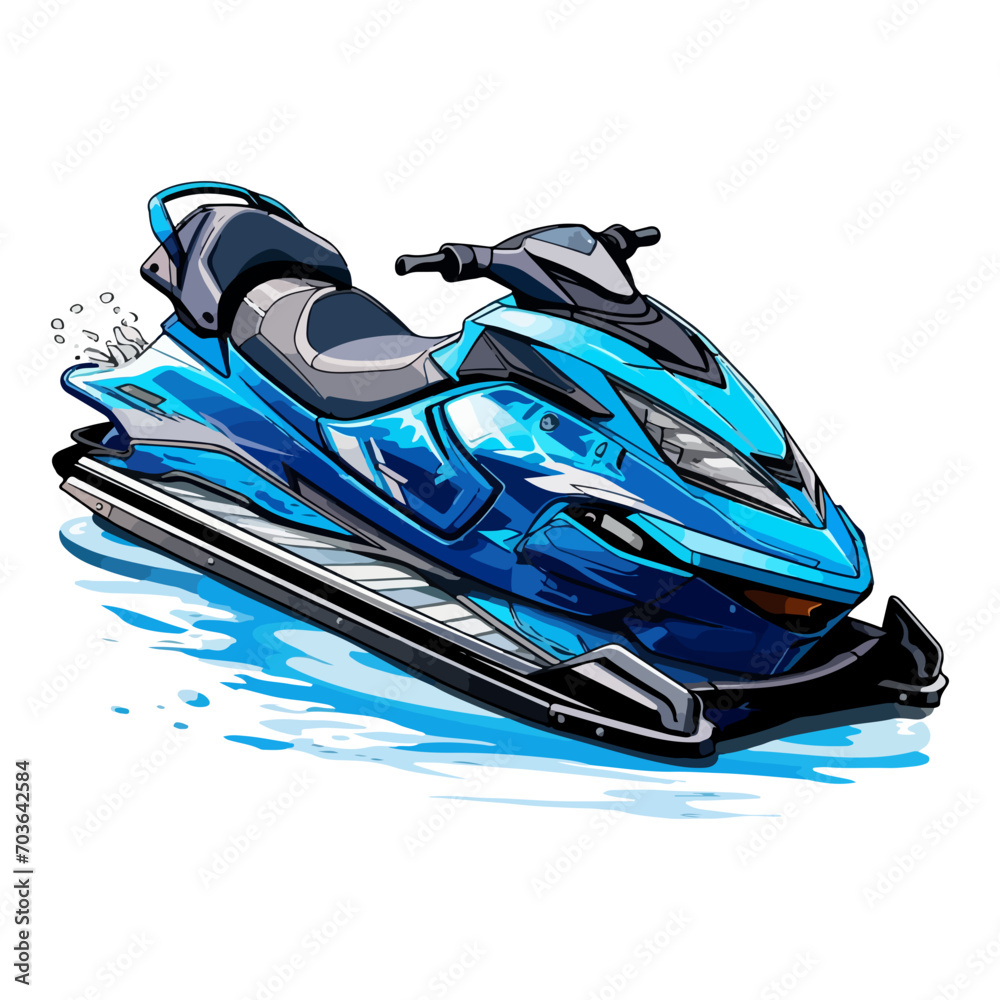 blue jet ski vector illustration blue jet ski vector illustration