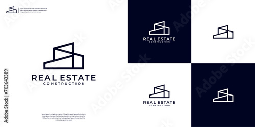 Building logo template with modern unique concept logo design