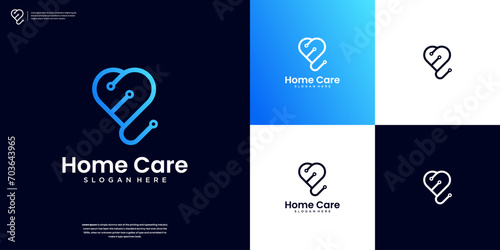 Medic stethoscope concept logotype design inspiration photo