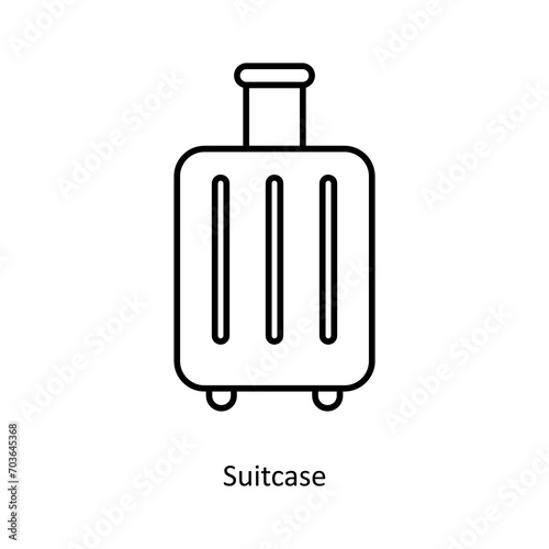  Suitcase creative icon. Suitcase icon liner illustration for travel used for web, mobile on white background..eps
