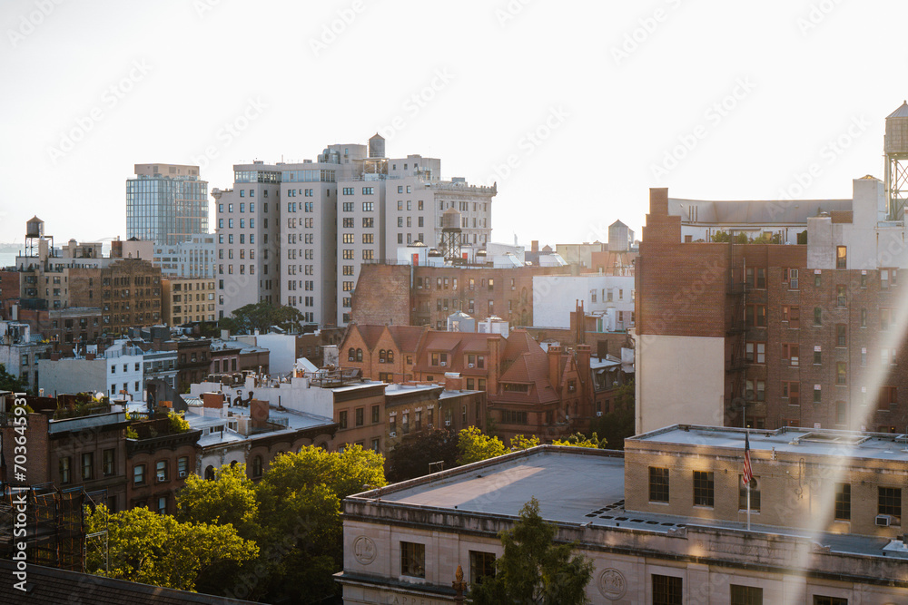 View of Brooklyn residential buildings in Dumbo, Brooklyn, NY