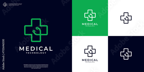 Health Care stethoscope logo design template