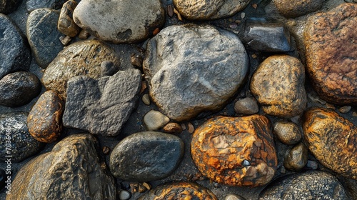 The pebbles on the seashore texture background