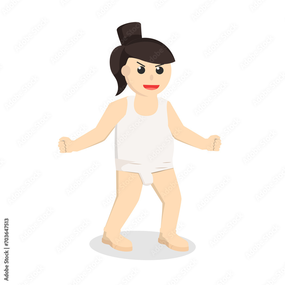 sumo woman taunt design character on white background sumo woman taunt design character on white background