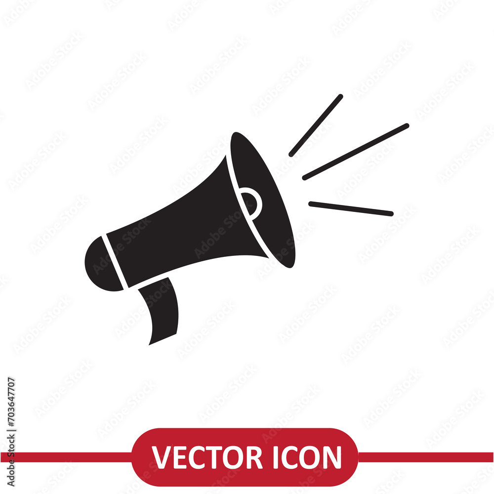 Megaphone icon vector. Loudspeaker sign, creative flat icon on white..eps