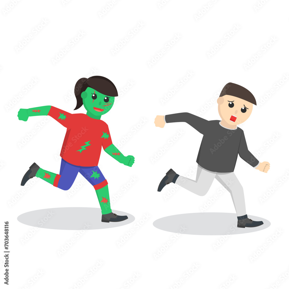 Zombie woman Chasing The people Zombie woman Chasing The people