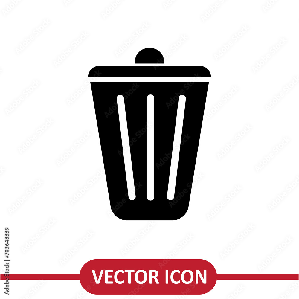 Trash can icon vector. simple flat trendy style illustration on white background..eps Trash can icon vector. simple flat trendy style illustration on white background..eps