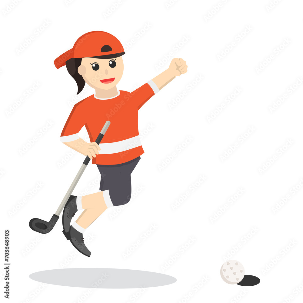 golfer woman happy making score design character on white background golfer woman happy making score design character on white background