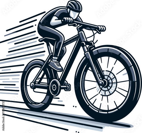 black bicycle isolated on white