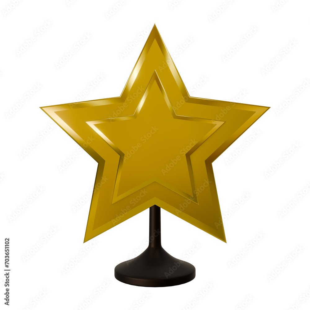 Golden champion cup. Realistic 3D trophy icon.