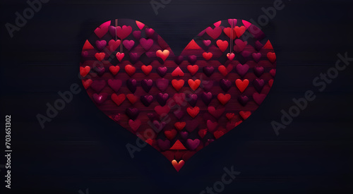 Red heart love shape background,Valentine day concept,Generative Ai