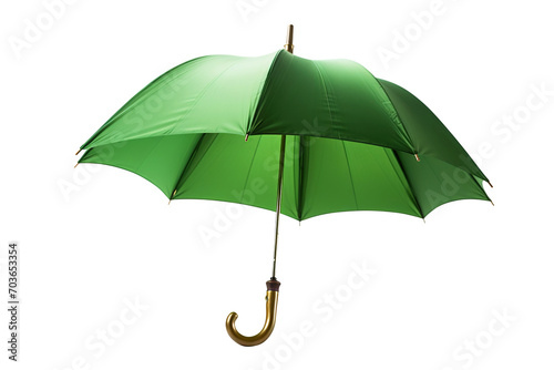 green umbrella isolated on white
