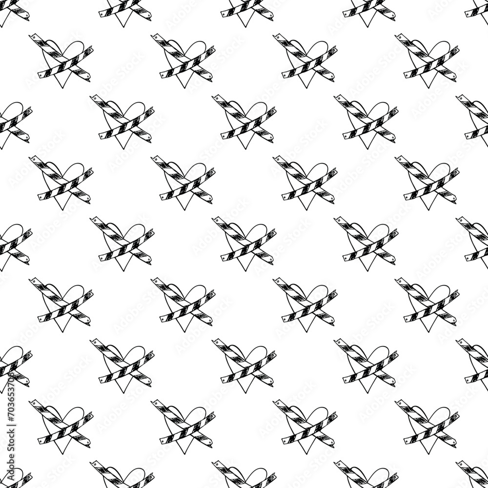 Seamless pattern with hand drawn heart doodle for decorative print, wrapping paper, greeting cards and fabric Seamless pattern with hand drawn heart doodle for decorative print, wrapping paper, greeting cards and fabric