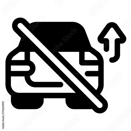 No Overtake Glyph Icon
