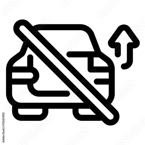 No Overtake Line Icon