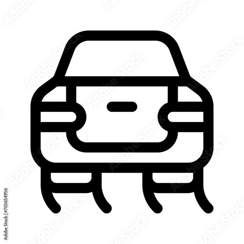Slippery Road Line Icon