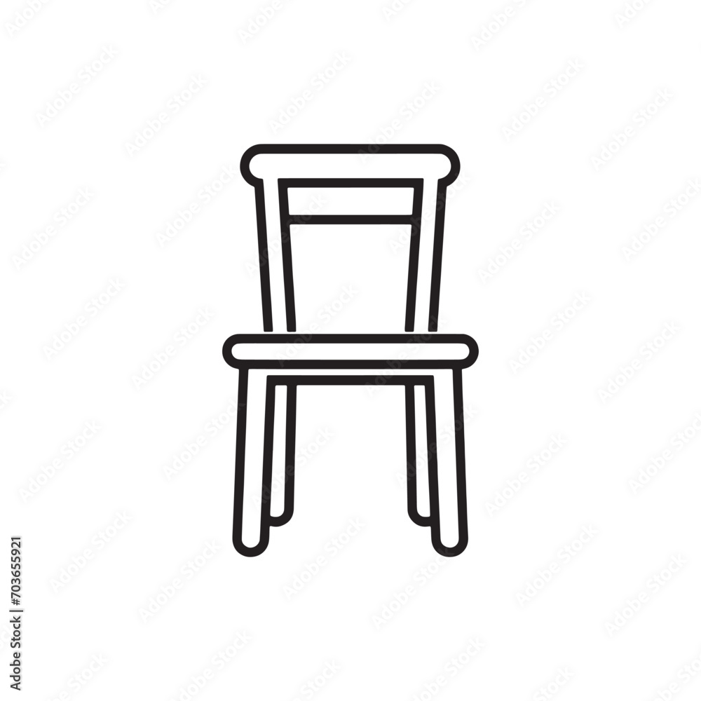 2D Linear Vector Icon, chair, monotone flat line icon style, Flaticon, minimalism 2D Linear Vector Icon, chair, monotone flat line icon style, Flaticon, minimalism