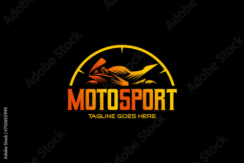 Abstract motosport logo template, logo design for motorbike club, dealer, repair shop