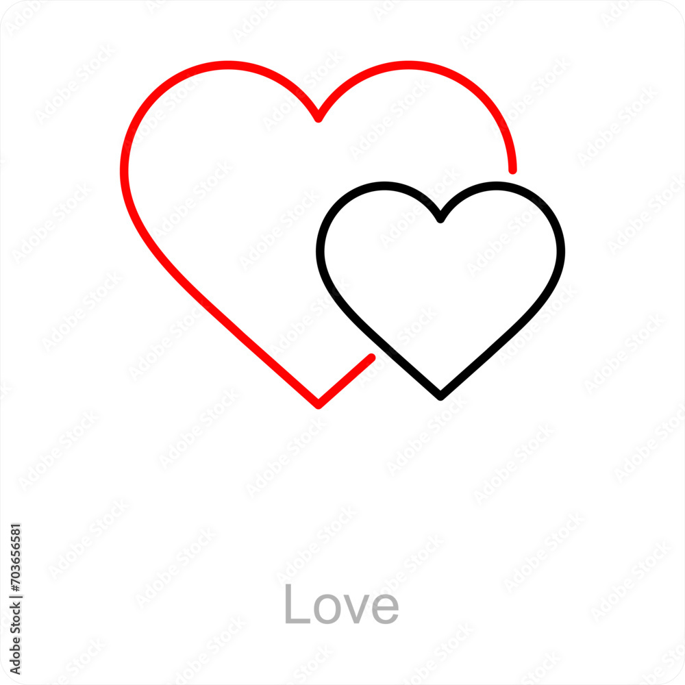 Love and heart icon concept