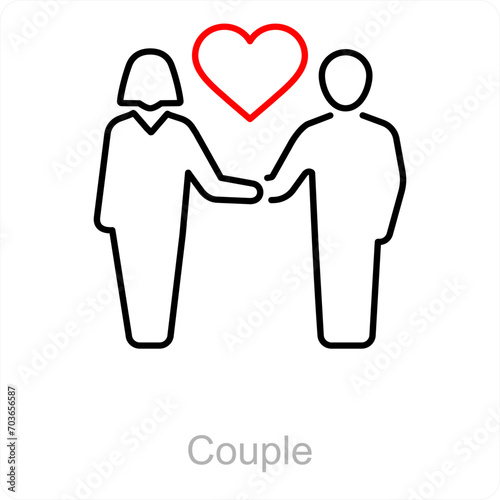 Couple and lovely couple icon concept