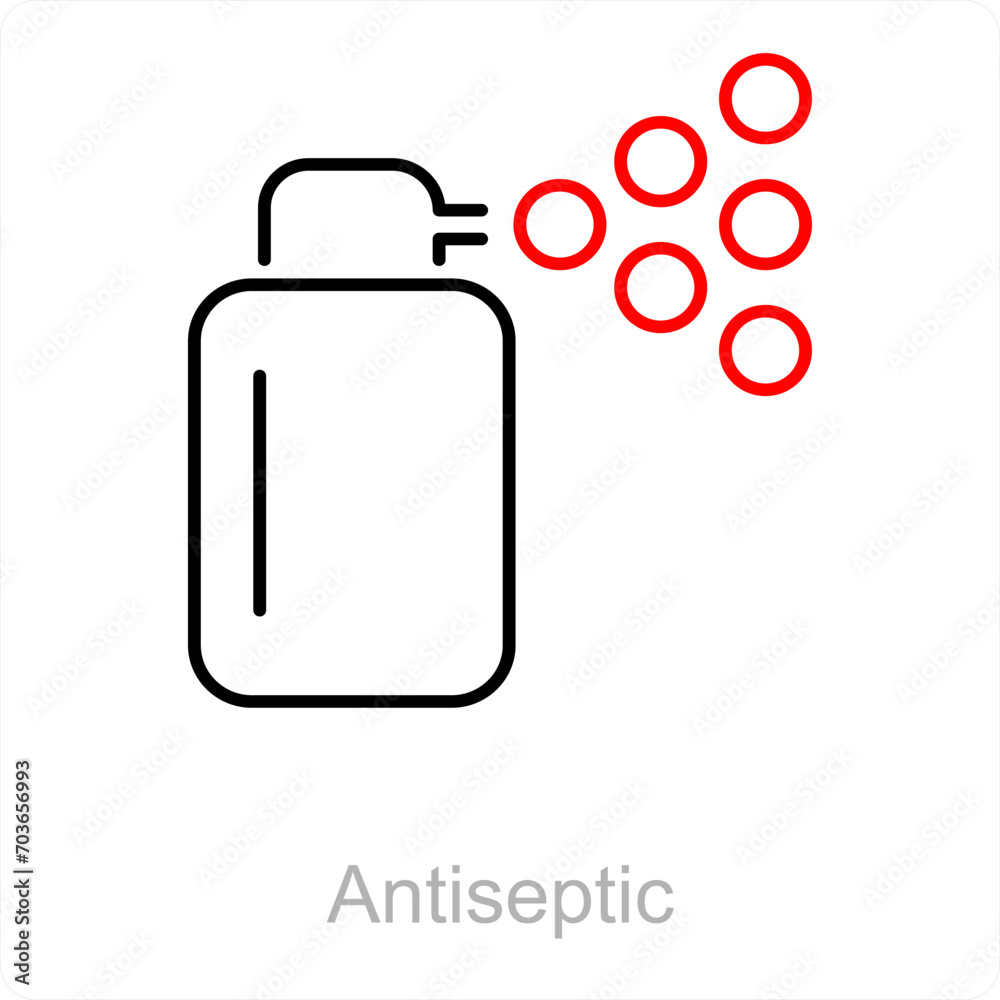 Antiseptic and hand icon concept Antiseptic and hand icon concept