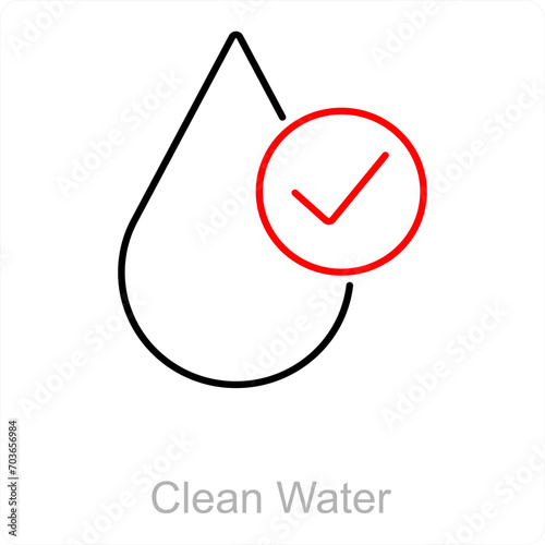 Clean Water and water icon concept