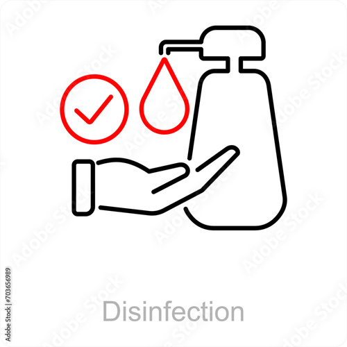 Disinfection and dirty icon concept