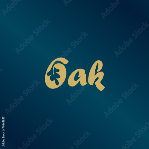 gold oak leaf letter o logo icon design vector