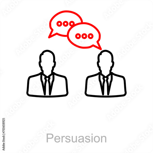 Persuasion and convincing icon concept 