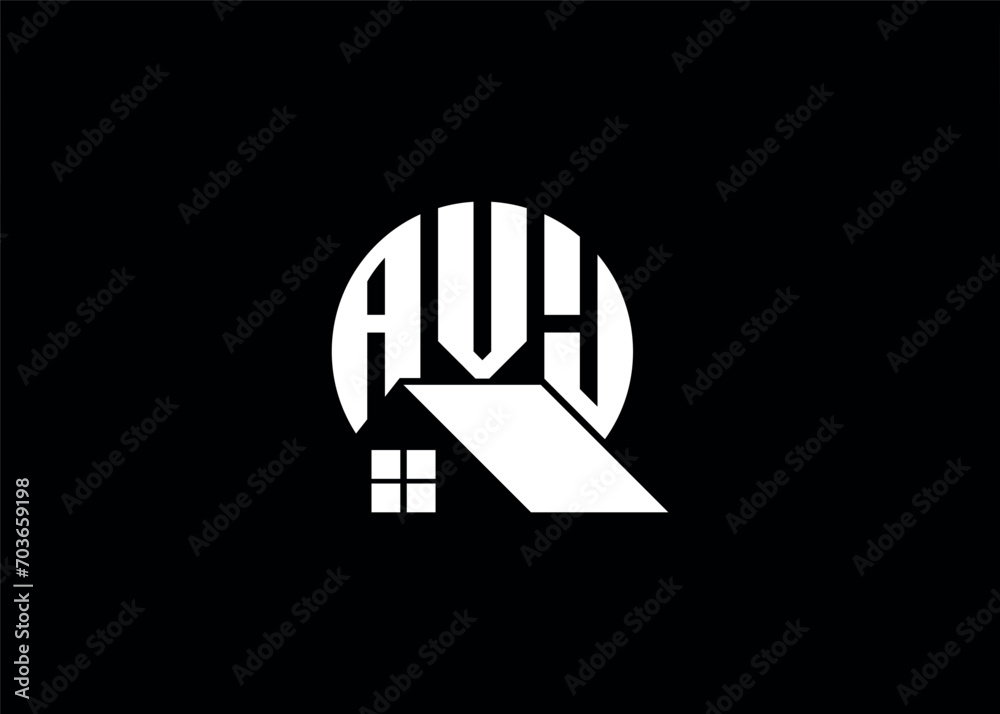 Real Estate Letter AVJ Monogram Vector Logo.Home Or Building Shape AVJ Logo. Real Estate Letter AVJ Monogram Vector Logo.Home Or Building Shape AVJ Logo.