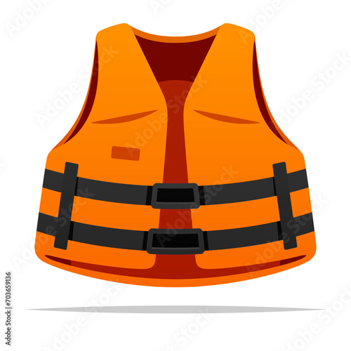 Life jacket vest vector isolated illustration