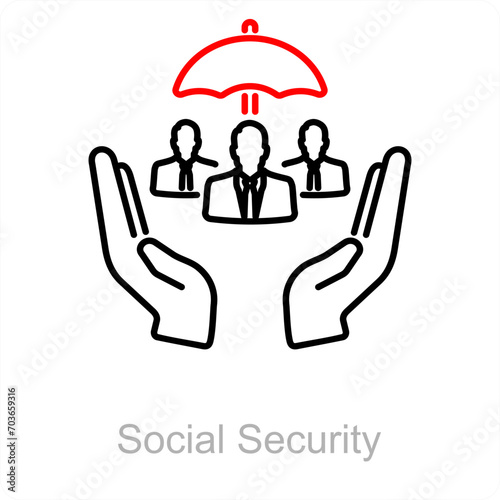 Social Security and people icon concept 