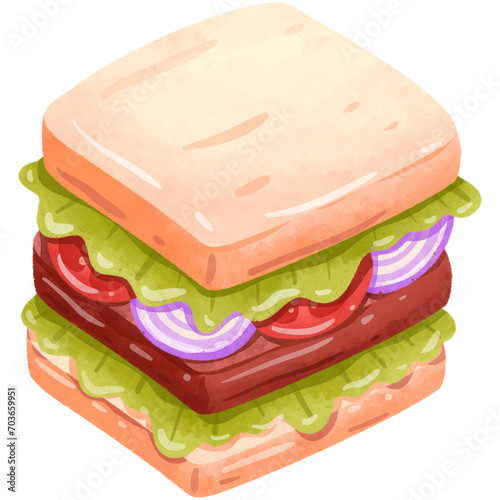Sandwich Bread Watercolor