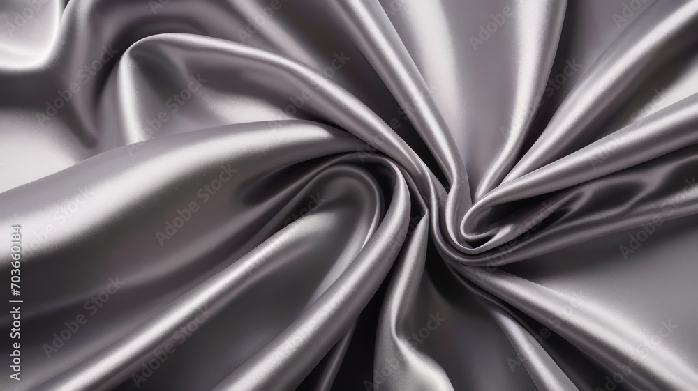Fototapeta premium Luxurious Metallic Gray and Silk Fabric Smooth Elegant And Shiny With Satin Folds And Waves Background