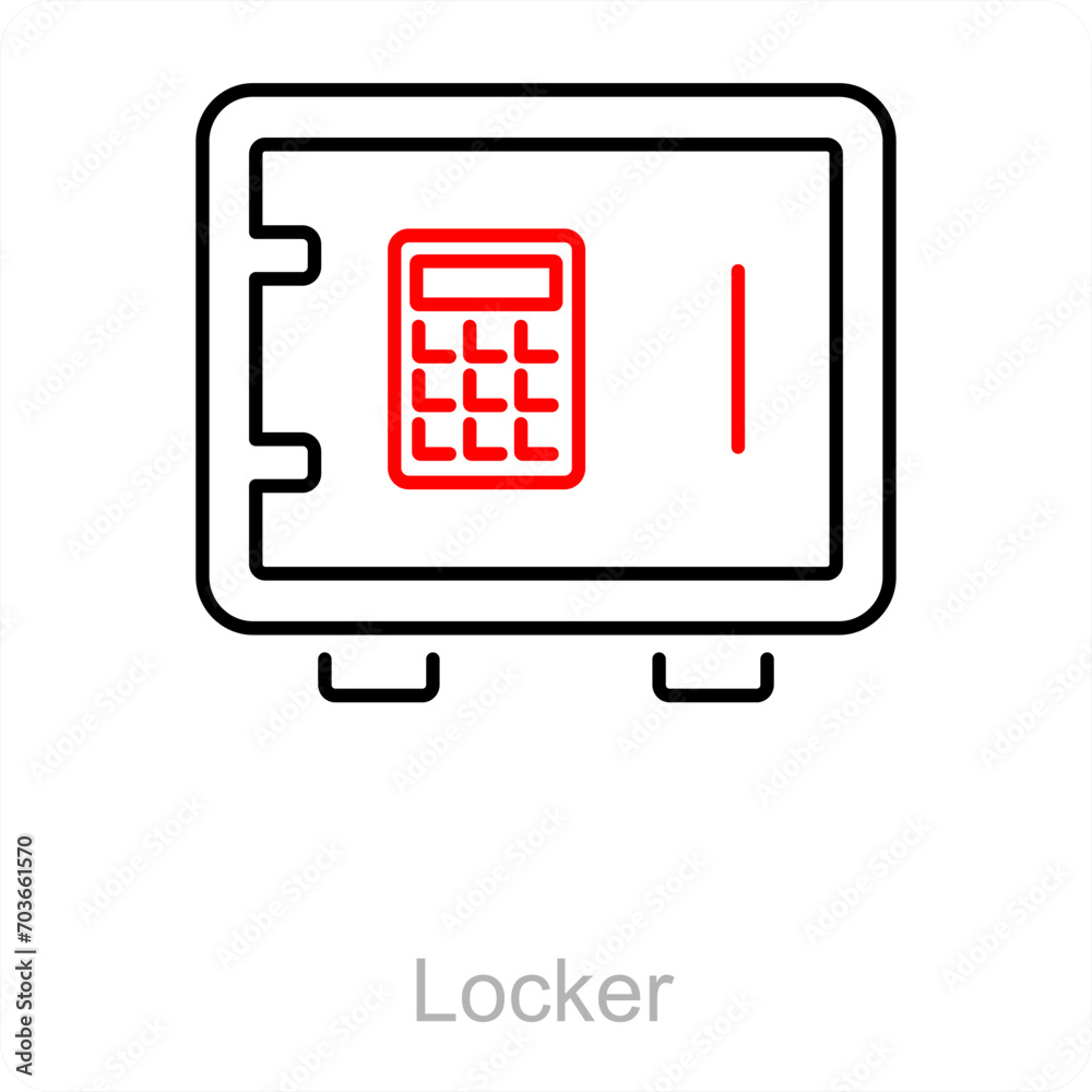 Locker and safety icon concept Locker and safety icon concept