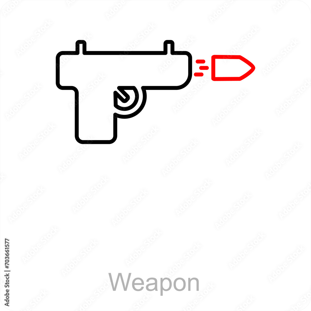 Weapon and gun icon concept