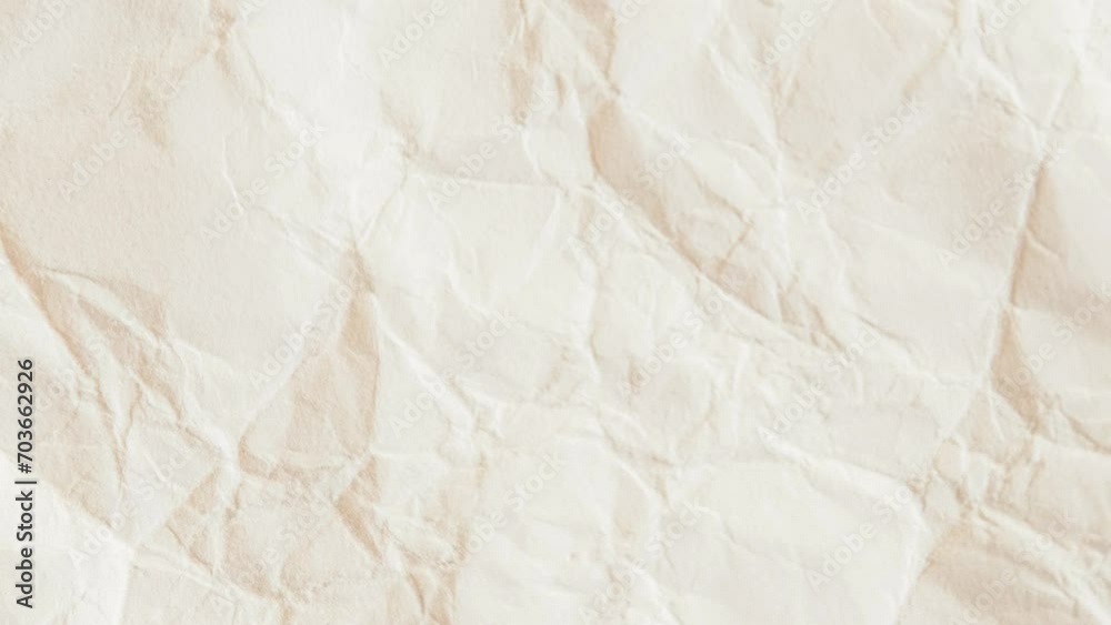 4K looping animation paper texture background. Crumpled white Paper animation. Stop motion of white texture paper.