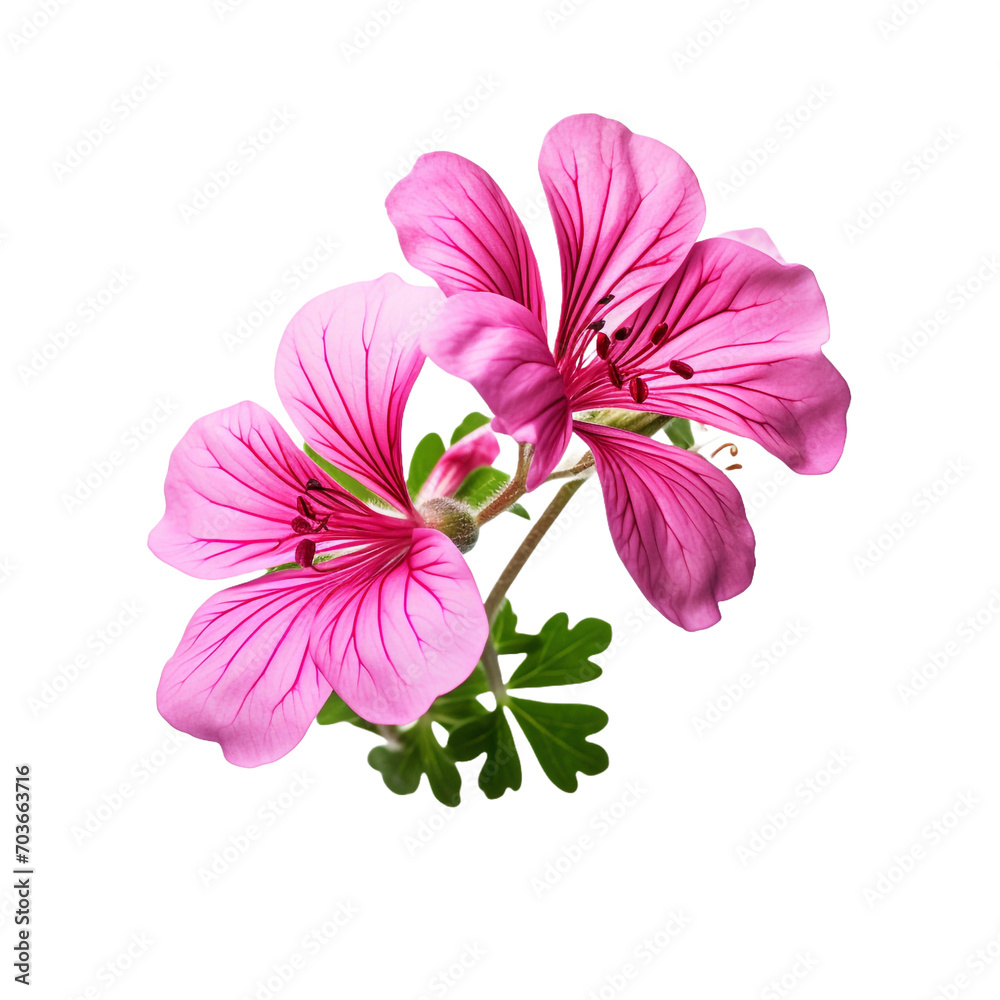 Obraz premium Gorgeous geranium hybrid blossoming isolated on transparent background