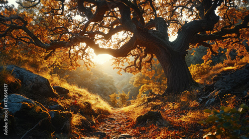Majestic Oak Tree Shadow: Forest Majesty © Sekai